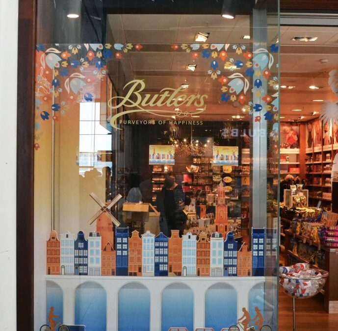 Point of Sale Window Display for Butlers Amsterdam Schiphol Airport