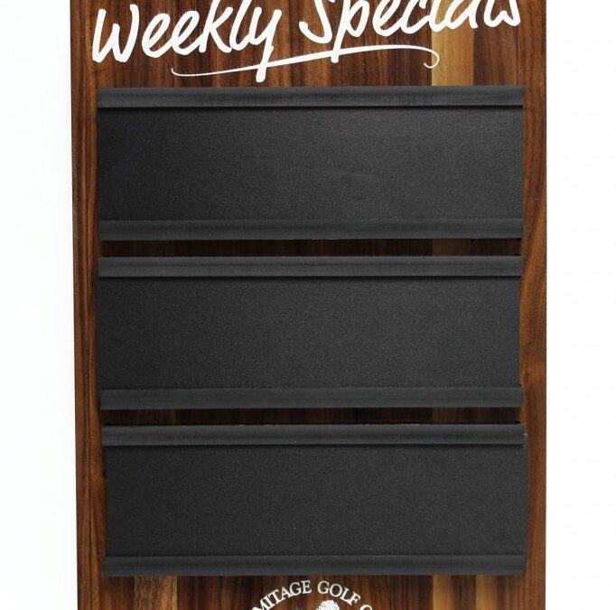 Hermitage Dark Hardwood and Foamex Menu Board